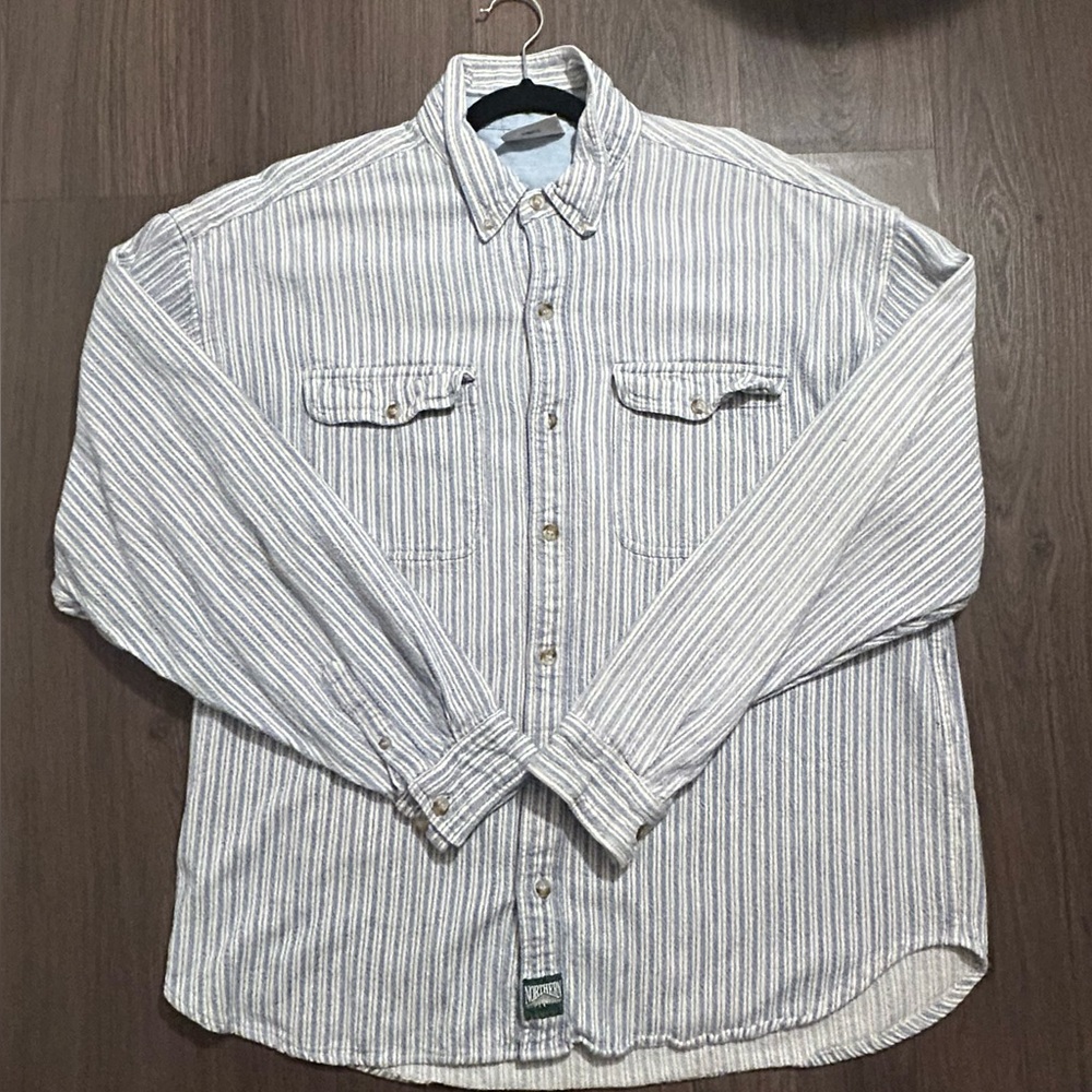Vintage Northern Element White and Blue Men's Shirt